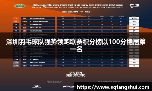 深圳羽毛球队强势领跑联赛积分榜以100分稳居第一名